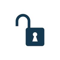 Simple Negative Space Keyhole Padlock Icon Template Illustration Design vector