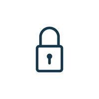 Simple Monoline Keyhole Padlock Icon Template Illustration Design vector
