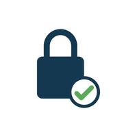 Simple Check Mark Padlock Icon Template Illustration vector