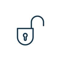 Monoline Simple Keyhole Padlock Icon Template vector