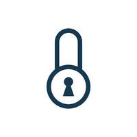 Simple Circle Keyhole Padlock Icon Template Illustration Design vector
