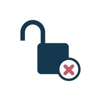 Simple Opened Padlock Icon Template vector