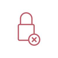 Simple Cross Padlock Icon Template Design vector