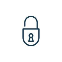 Simple Opened Keyhole Padlock Icon Template vector