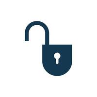 Simple Open Keyhole Padlock Icon Template Illustration Design vector