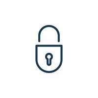 Simple Line Art Keyhole Padlock Icon Template Illustration Design vector