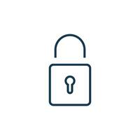 Line Art Simple Keyhole Padlock Icon Template Illustration Design vector