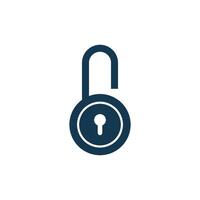 Simple Keyhole Line Padlock Icon Template Illustration Design vector
