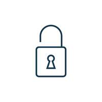Simple Monoline Keyhole Padlock Icon Template Illustration Design vector