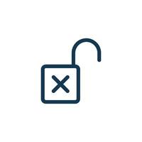 Monoline Simple cross Padlock Icon Template vector