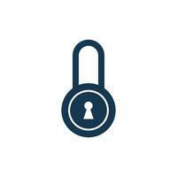 Simple Keyhole Circle Shape Padlock Icon Template Illustration Design vector