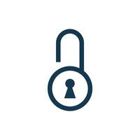 Simple Keyhole Line Padlock Icon Template vector