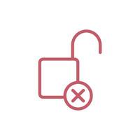 Simple red line Padlock Icon Template Illustration Design vector