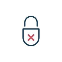 Simple Cross and Padlock Icon Template vector