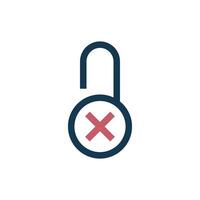 Simple Do Not Padlock Icon Template Illustration Design vector
