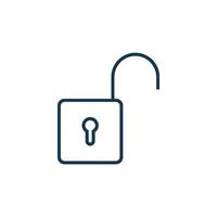 Simple Opened Line Keyhole Padlock Icon Template vector