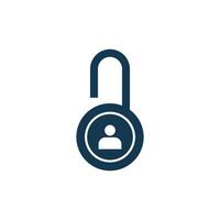 Simple Username Account Padlock Icon Template vector