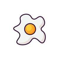 Simple Fried Egg Illustration with Outlined Style Design, Clean Egg Icon Template vector