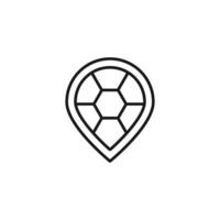 simple location logo with turtle shell concept vector