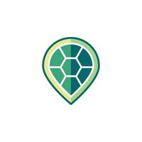 simple location logo with turtle shell concept vector
