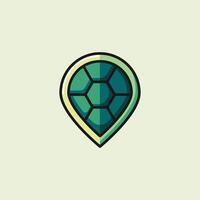 simple location logo with turtle shell concept vector