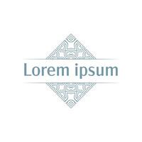 Symmetrical Flower Emblem with Cross Center Used in high end decor design vector