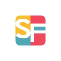 Illustration of a Colorful Logo with the Letters S and F vector