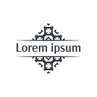 Symmetrical Diamond Frame with Petal Details Suitable for upscale product labels vector