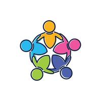 Illustration of happy people community logo vector