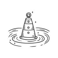 Simple drawing of a buoy floating in the water vector