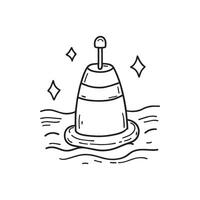 Simple drawing of a buoy floating in the water vector