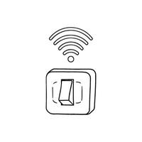 Drawing a on off switch with Wi-Fi symbol above vector