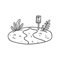 Simple drawing of a sand pathway to the beach vector