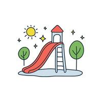 Simple drawing of slide in the park vector