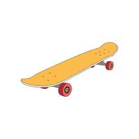 a simple illustration of a pop color skateboard vector