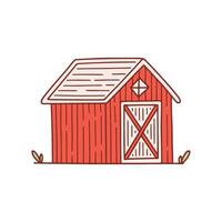 Doodle of a wooden shed with planks vector