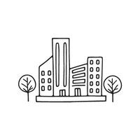 Illustration Doodle of an architectural model with tiny trees and buildings vector