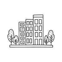 Illustration Doodle of an architectural model with tiny trees and buildings vector