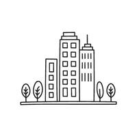 Illustration Doodle of an architectural model with tiny trees and buildings vector