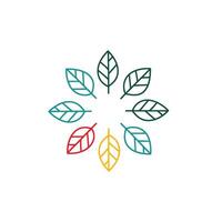 Illustration leaf logos arranged in a circle. simple but still modern and elegant vector