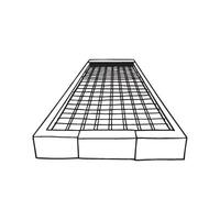 Doodle of a concrete driveway with forms and rebar vector