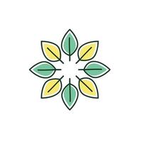 Illustration leaf logos arranged in a circle. simple but still modern and elegant vector