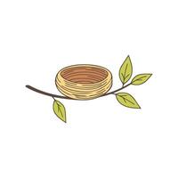 Illustration of Leaf nest on high branch vector