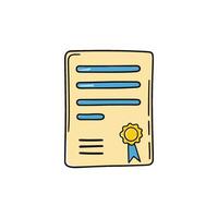 Illustration of a certificates or a contracts and signatures approval. vector