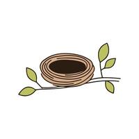 Illustration of Leaf nest on high branch vector