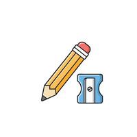 pencil with a sharpener simple illustration vector