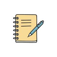 Illustration of a notebook with a pen vector