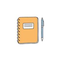 Illustration of a notebook with a pen vector