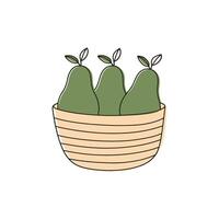 simple illustration a bunch of avocado in a bucket vector