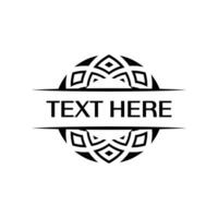 Abstract circular pattern emblem with crisscross lines badge vector